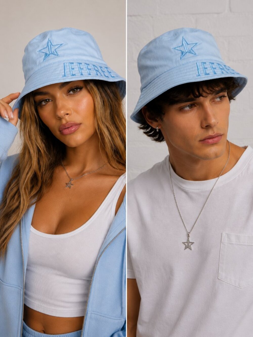 Jeffree Star Cosmetics Unisex Powder Blue Embroidered Bucket Hat